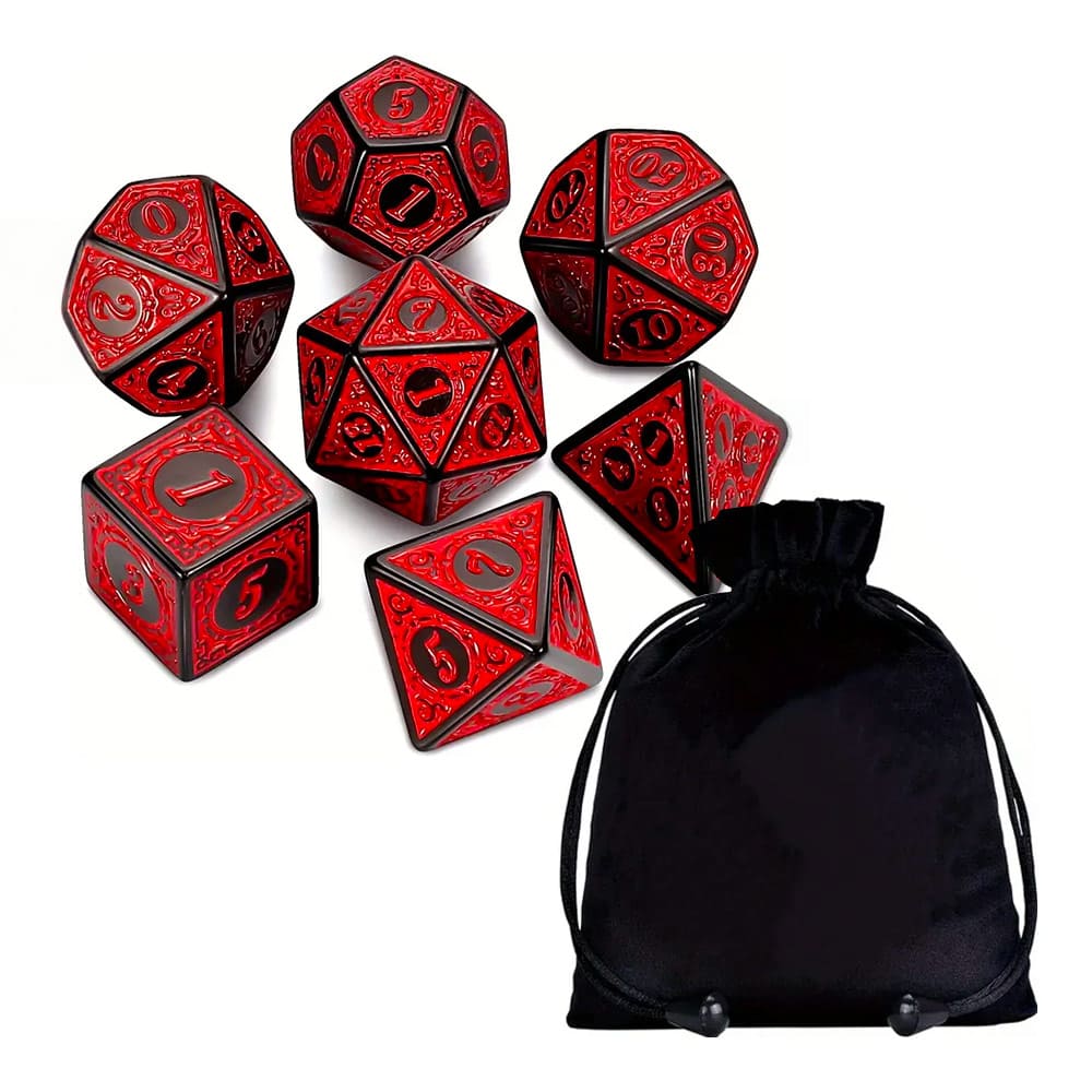 Set Dadi GDR Wind Rose Nero e Rosso