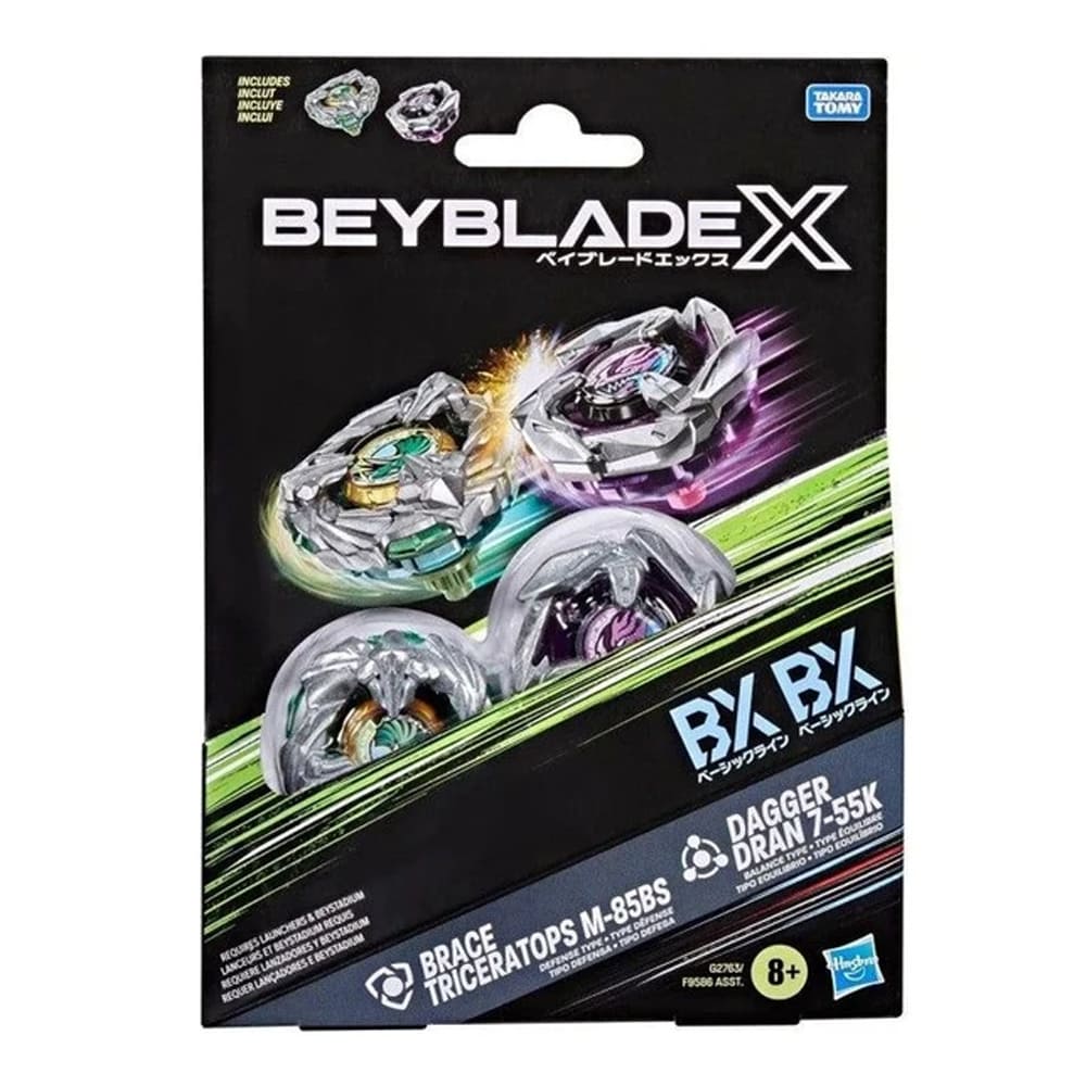 Beyblade X Brace Triceratops M-85BS & Dagger Dran 7-55K Dual Pack