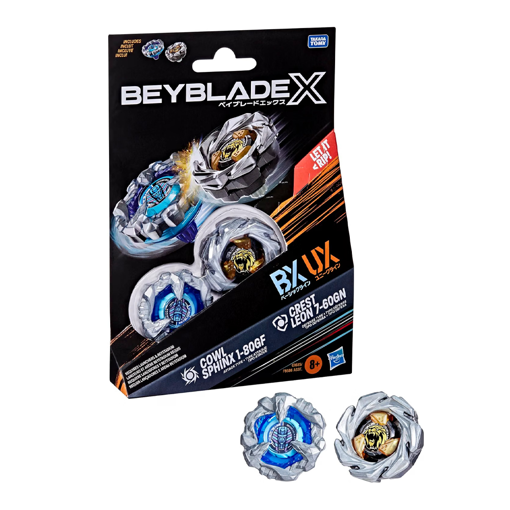 Beyblade X Cowl Sphinx 1-80GF & Crest Leon 7-60GN Dual Pack