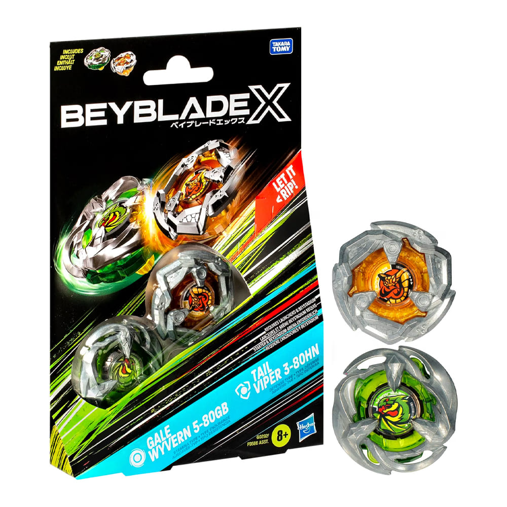 Beyblade X Gale Wyvern 5-80GB & Tail Viper 3-80HN Dual Pack