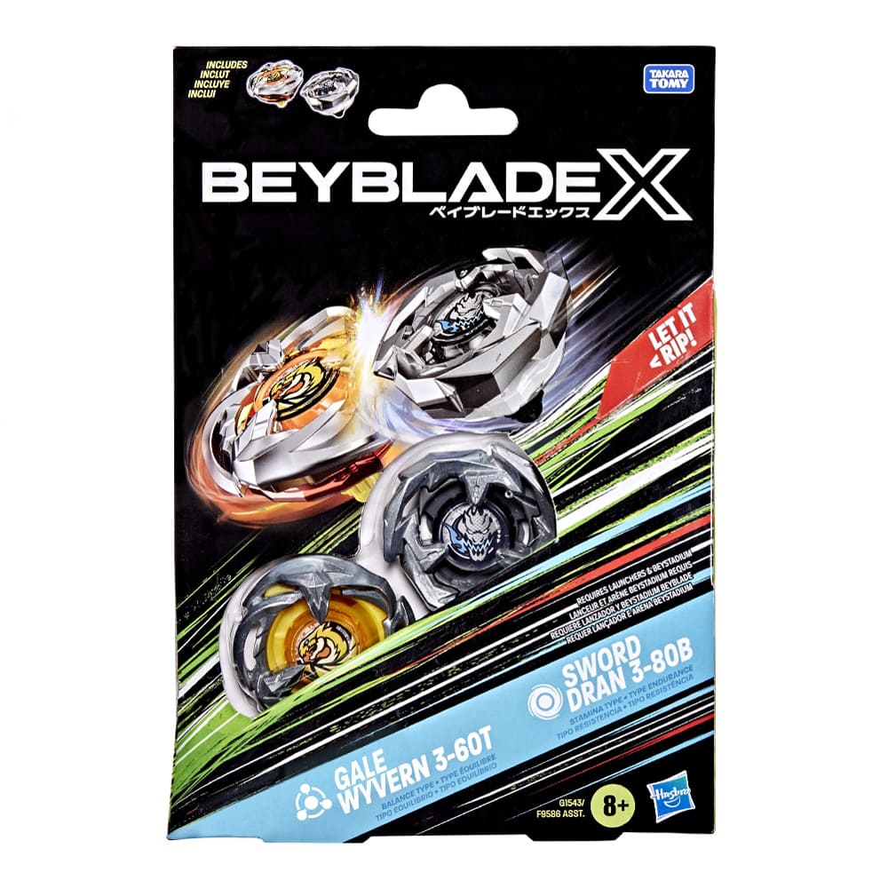 Beyblade X Gale Wyvern 3-60T & Sword Dran 3-80B Dual Pack