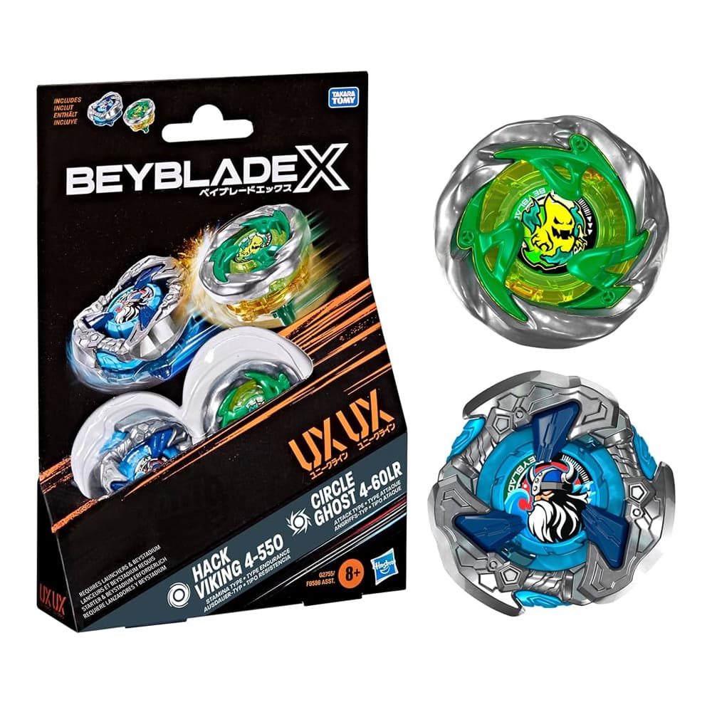 Beyblade X Circle Ghost 4-60LR & Hack Viking 4-55O Dual Pack