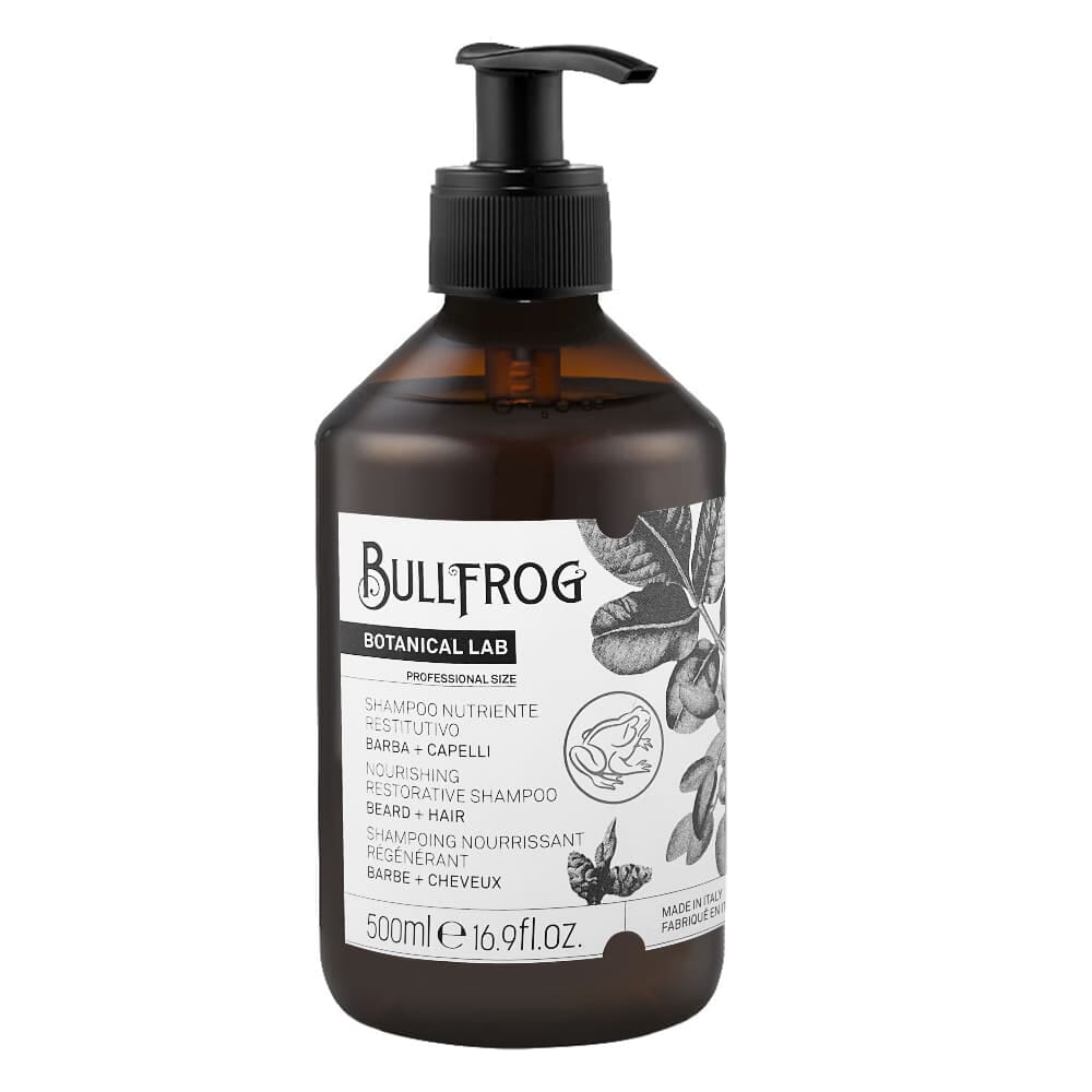 Bullfrog shampoo nutriente restitutivo barba e capelli 500ml