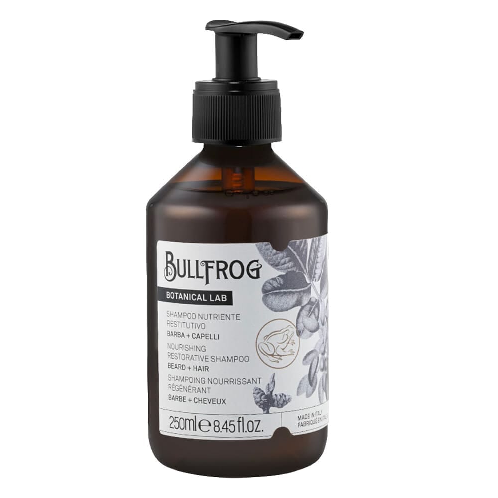 Bullfrog Botanical lab shampoo nutriente restitutivo barba e capelli 250ml