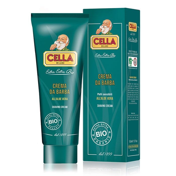 Cella shaving cream in tube organic with aloe vera 150ml