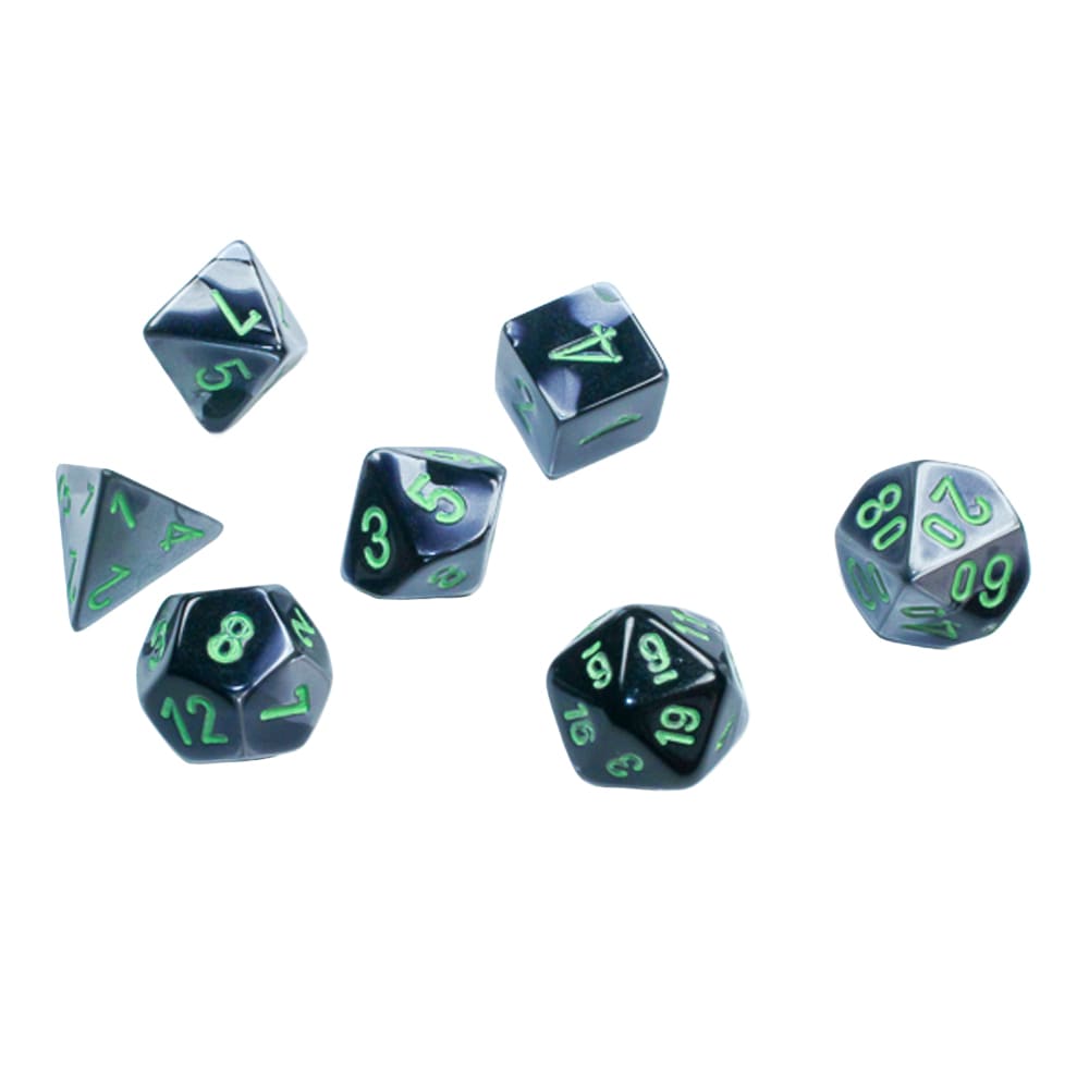 Mini Dadi Poliedrici Chessex Black Grey Green