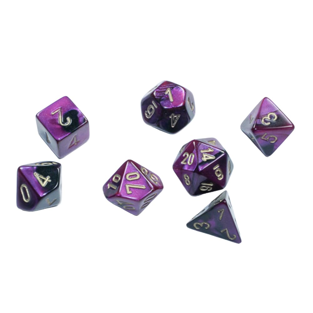 Dadi Poliedrici Chessex Gemini Black-Purple Gold