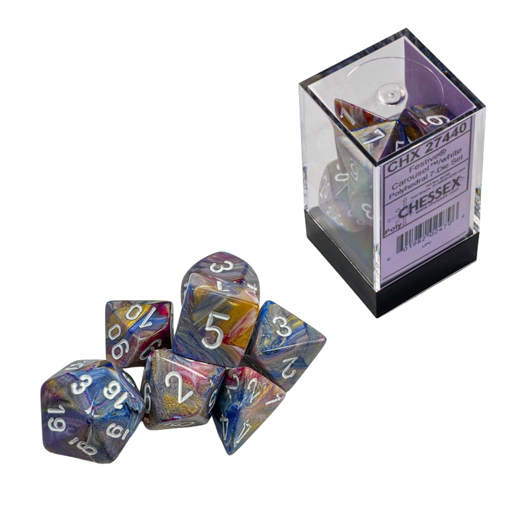 Dadi Poliedrici Chessex Festive Carousel White