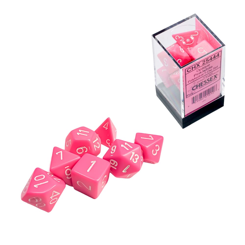 Dadi Poliedrici Chessex Opachi Pink White