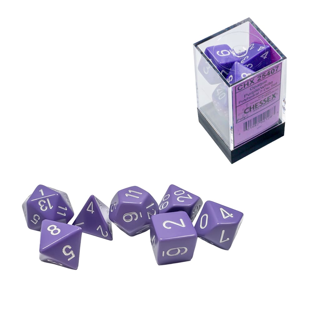 Dadi Poliedrici Chessex Opachi Purple White