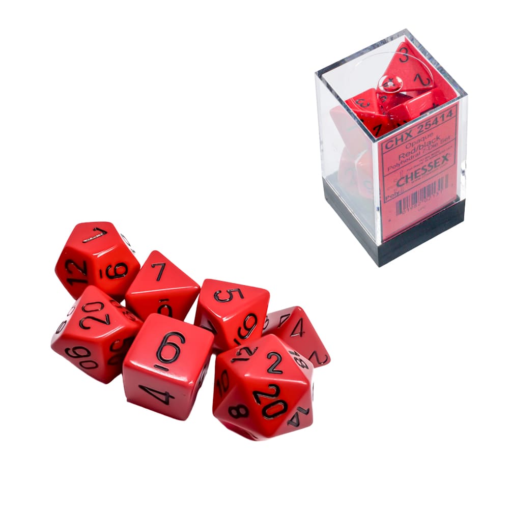 Dadi Poliedrici Chessex Opachi Dark Red Black