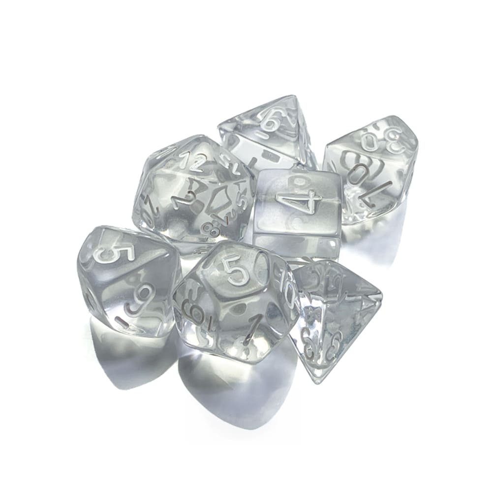 Dadi Poliedrici Chessex Trasparenti Clear White