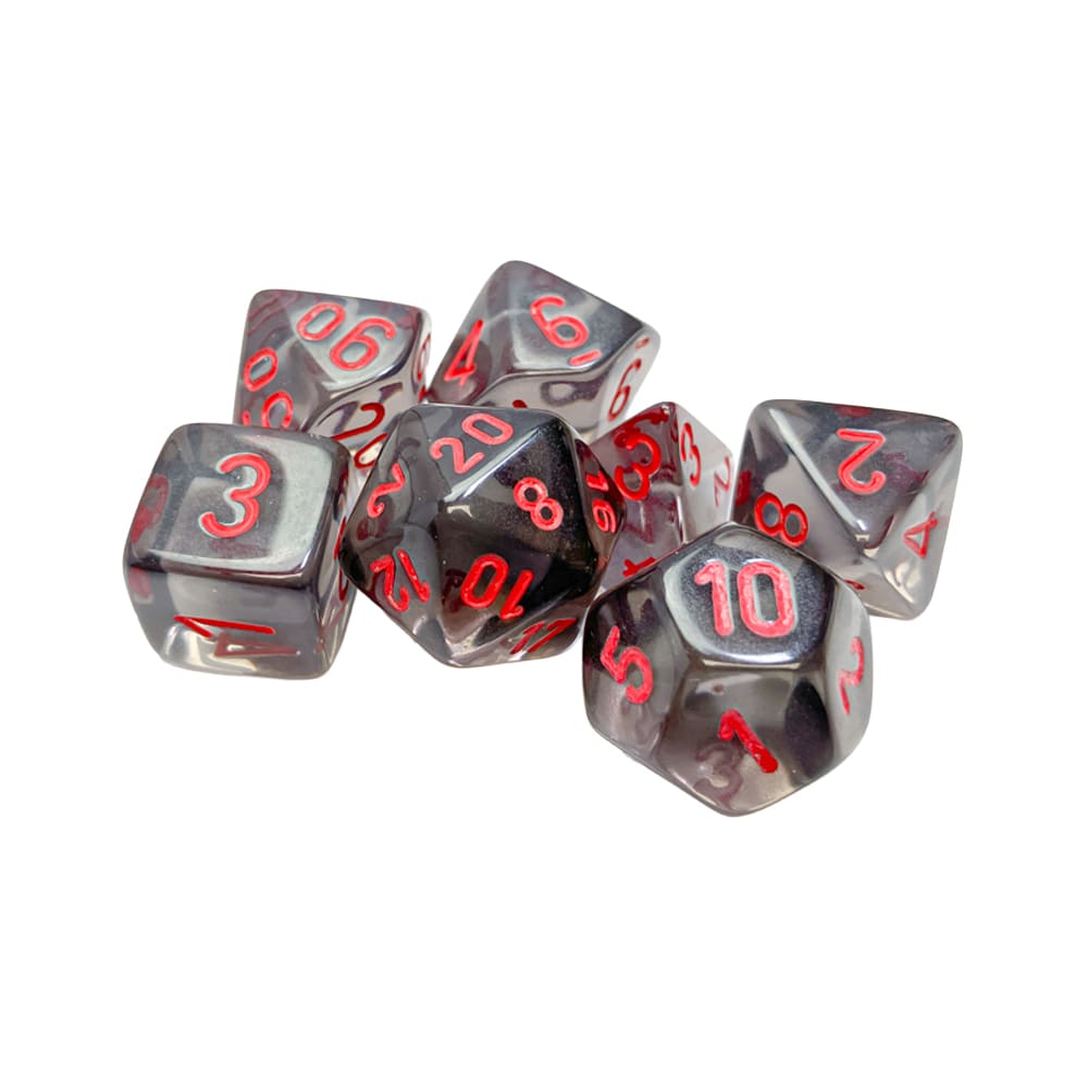 Dadi Poliedrici Chessex Trasparenti Smoke Red