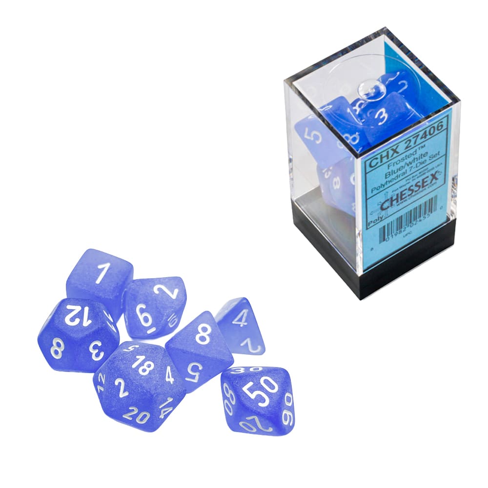 Set di dadi per RPG Chessex Frosted Blue white 7 pezzi