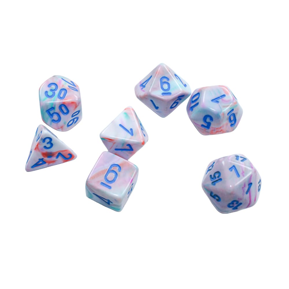 Mini Dadi Poliedrici Chessex Festive Pop Art Blue