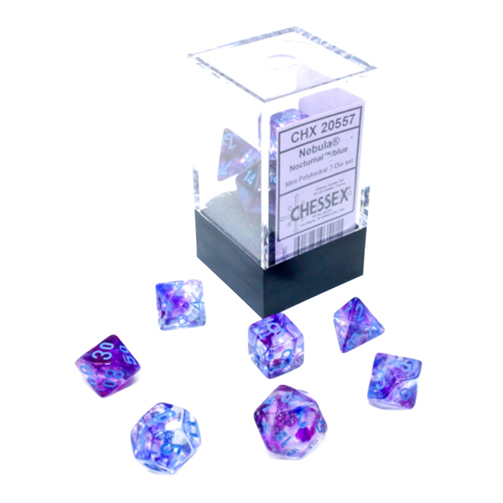 Mini Dadi Luminosi Chessex Nebula Nocturnal Blue Luminary