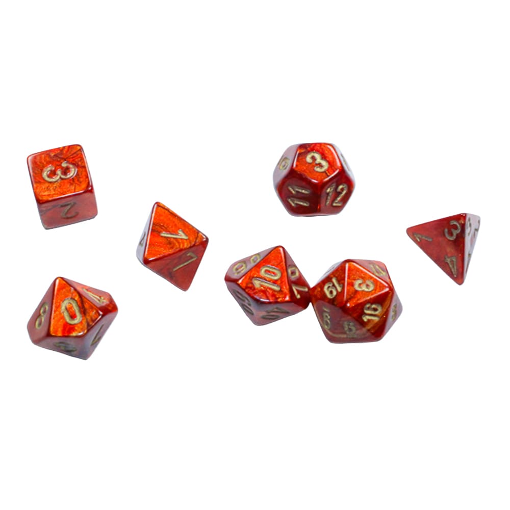 Mini Dadi Poliedrici Chessex Scarab Scarlet Gold
