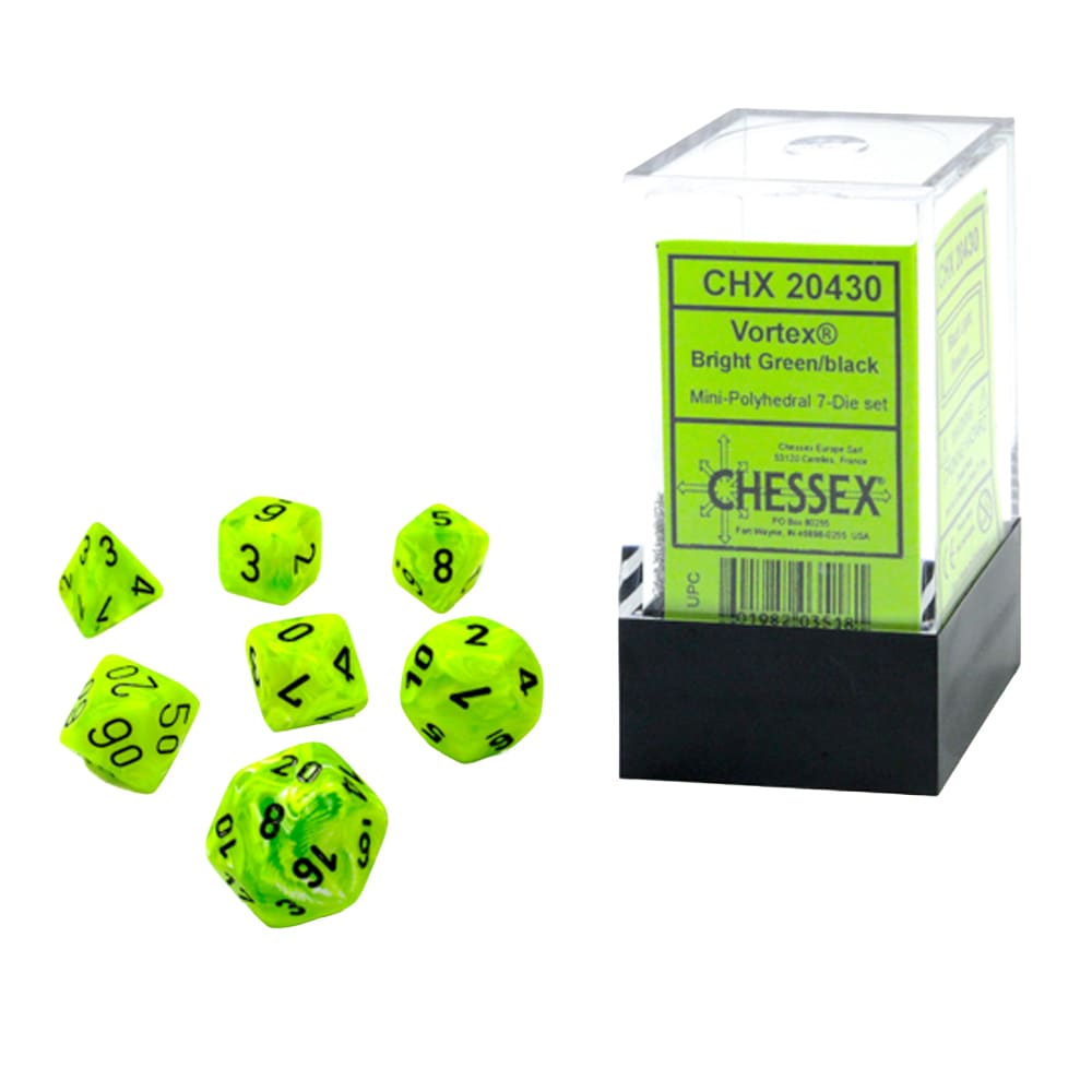 Dadi Poliedrici Chessex Vortex Bright Green Black