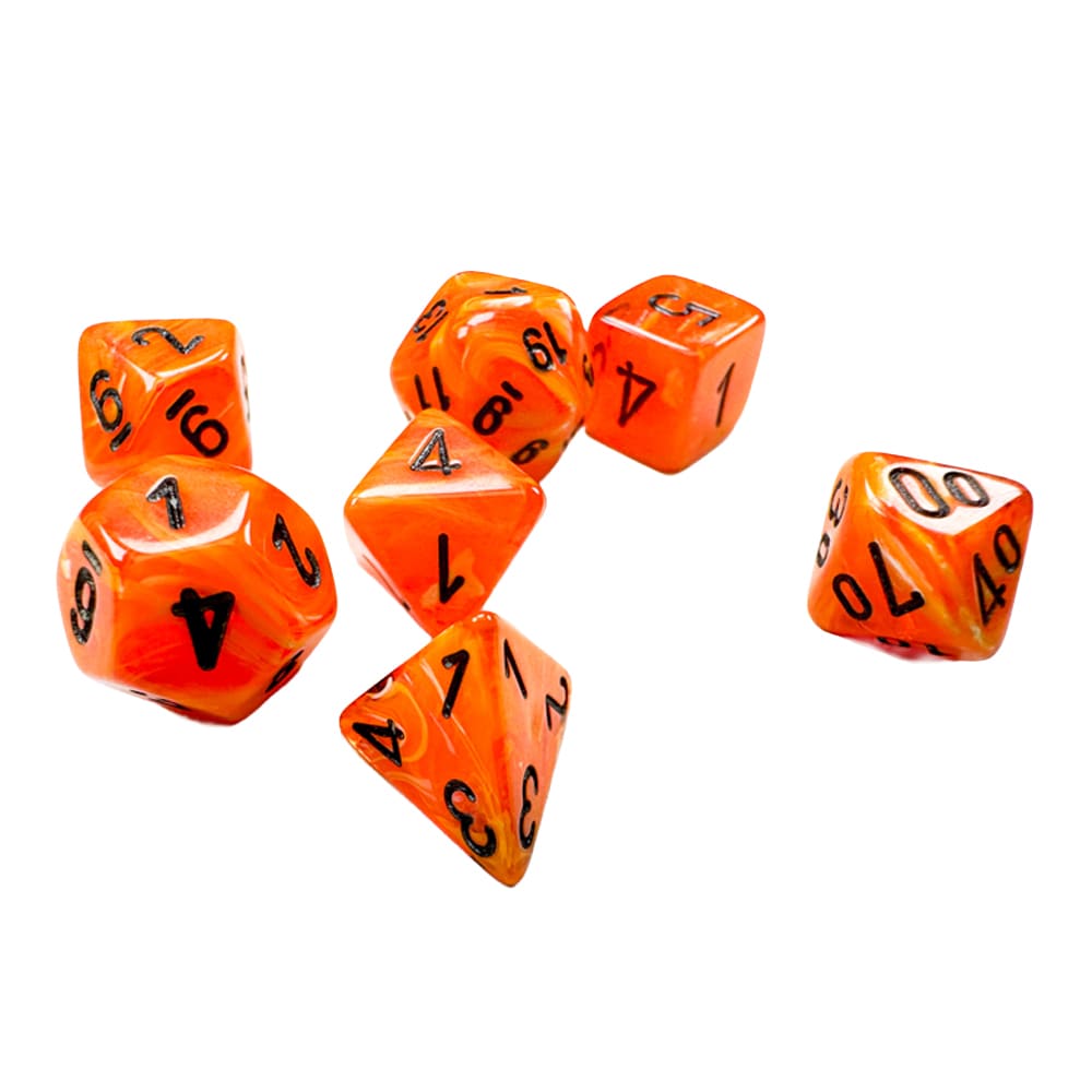 Mini Dadi Poliedrici Chessex Vortex Bright Orange Black