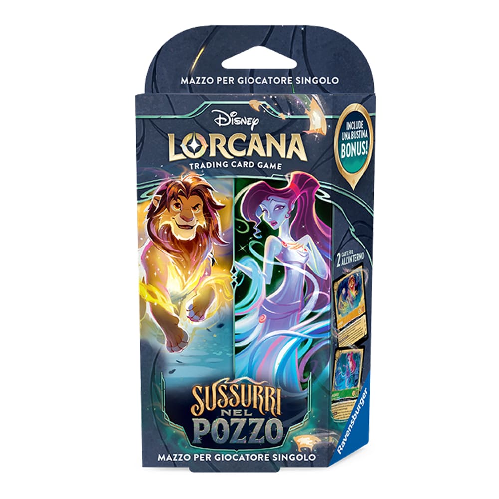 Disney Lorcana Mare di Azzurrite Mazzo Iniziale Smeraldo Zaffiro versione Italiano
