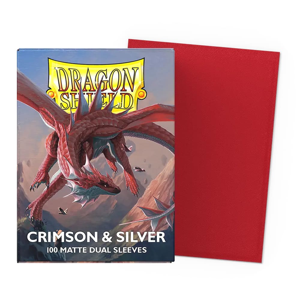 Dragon Shield Crimson & Silver Dual Matte Bustine protettive Standard 100 pezzi