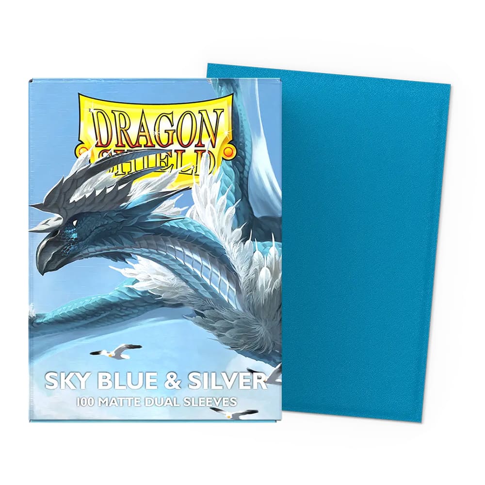 Dragon Shield Sky Blue & Silver Dual Matte Bustine protettive Standard 100 pezzi
