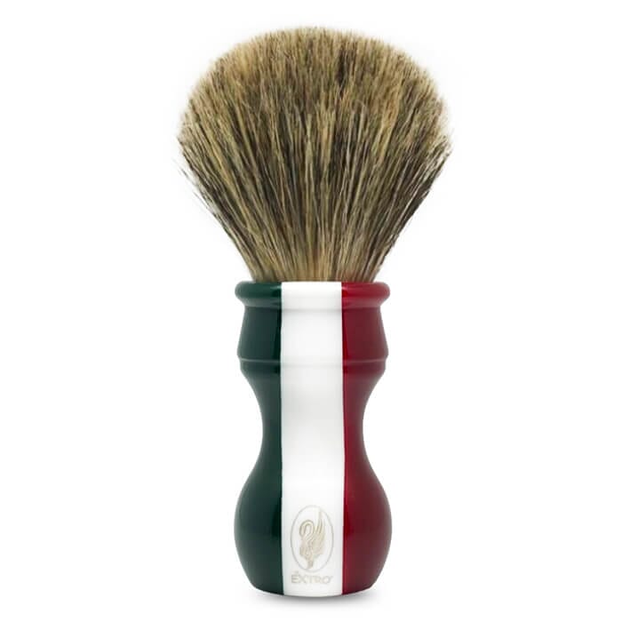 Extro Cosmesi shaving brush mixed bristle and yew italian flag