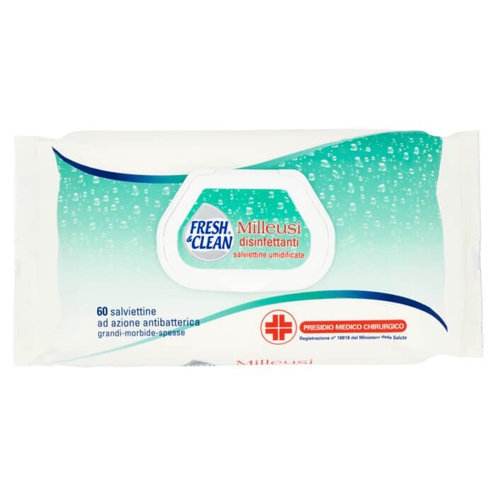 Fresh e Clean salviettine disinfettanti umidificate 60pz