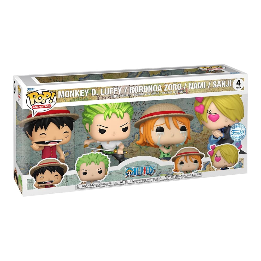 Funko Pop One Piece Set 4 pezzi Luffy Zoro Nami Sanji
