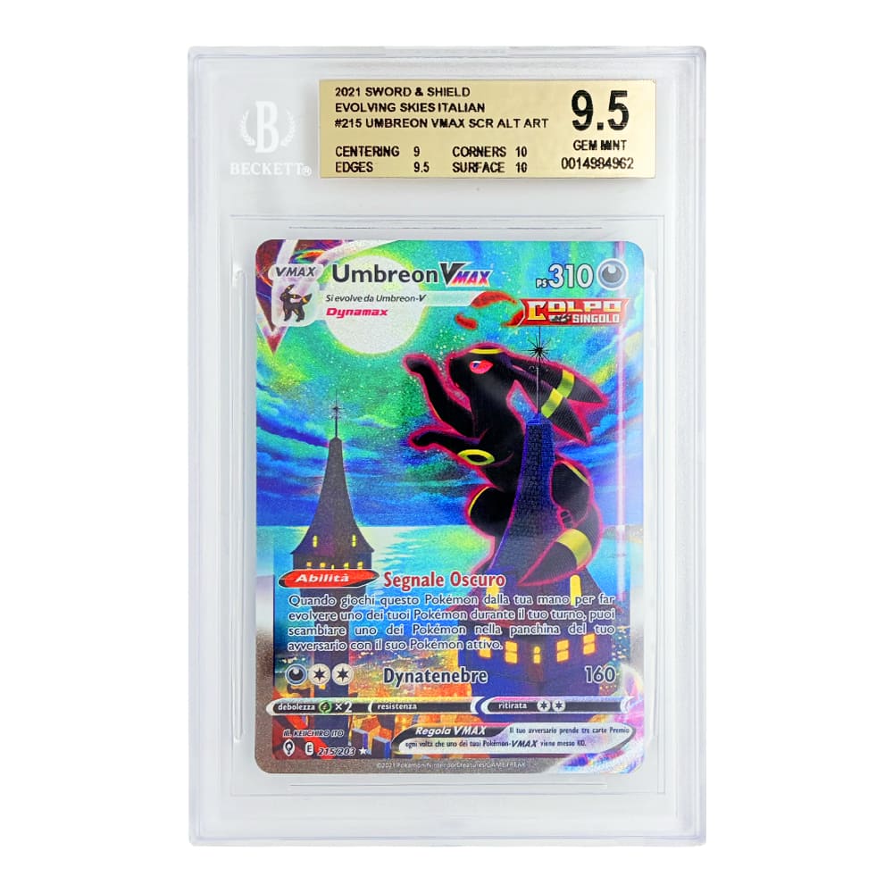 Umbreon Evoluzioni Eteree 215/203 Beckett 9,5 Strong Gem Mint versione Italiano
