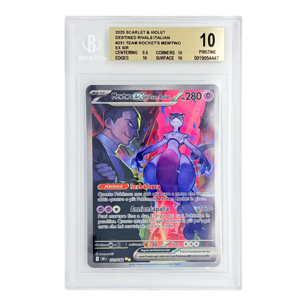 Mewtwo 231/182 Rivali Predestinati Destined Rivals Beckett 10 Pristine versione Italiano