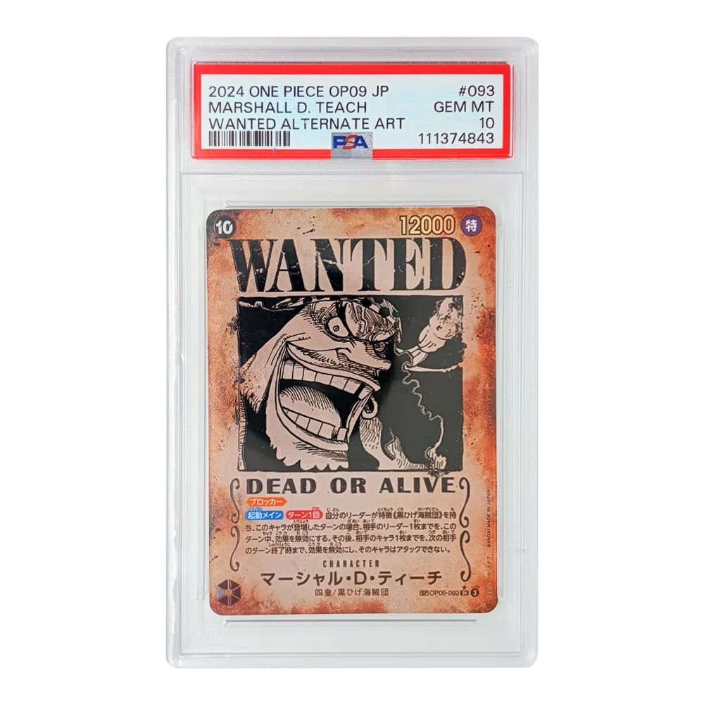 Marshall D.Teach Wanted Poster OP09-093 PSA 10 versione Giapponese