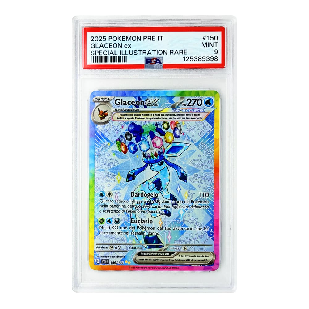 Glaceon ex Evoluzioni Prismatiche 150/131 Gradato PSA 9 versione Italiano