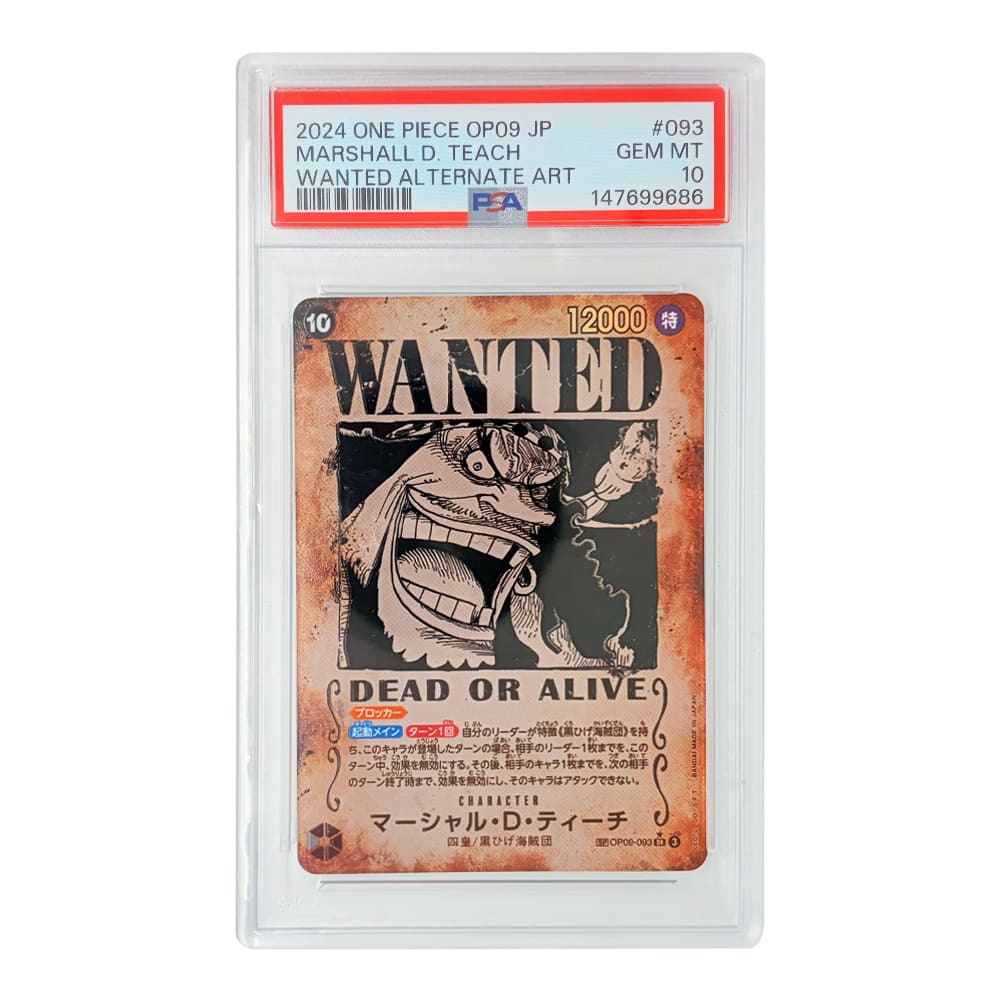 Marshall D.Teach Wanted Poster OP09-093 PSA 10 versione Giapponese