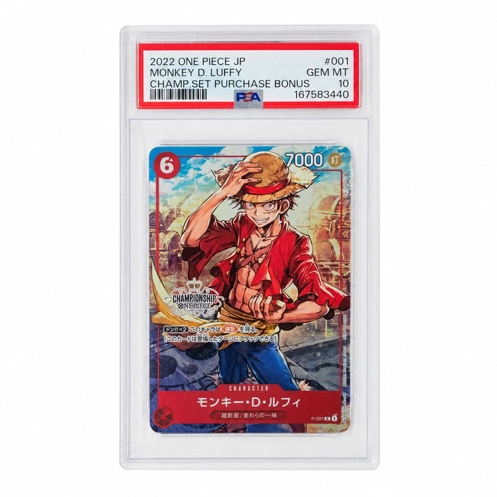 Monkey D. Luffy P-001 Championship Set Purchase Bonus PSA 10 Giapponese Cert 167583440