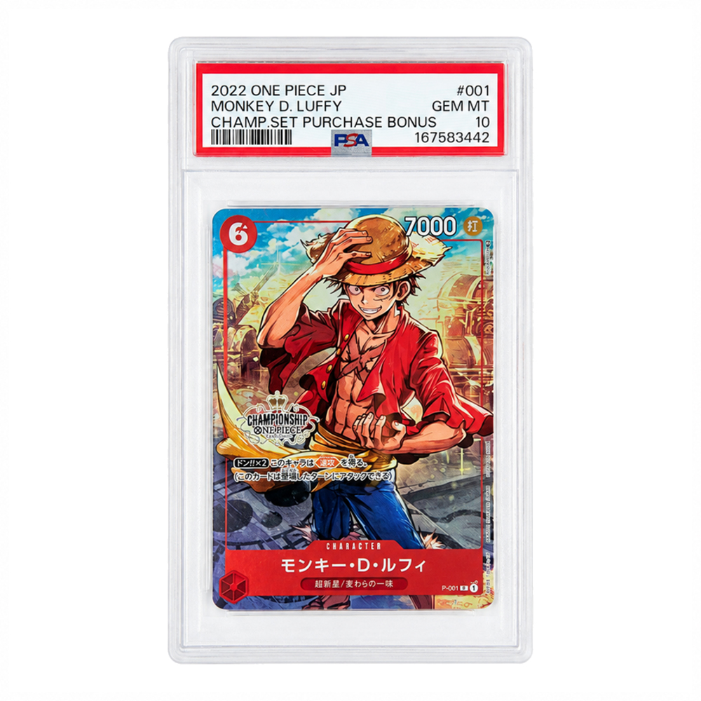 Monkey D. Luffy P-001 Championship Set Purchase Bonus PSA 10 Giapponese Cert 167583442