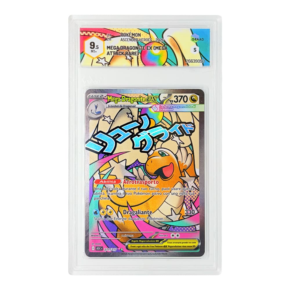 Mega Dragonite EX 271 Graad 9,5 Mint Plus versione Italiano