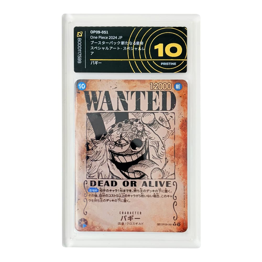 Buggy Wanted Poster OP09-051 AiGrading 10 Pristine versione Giapponese