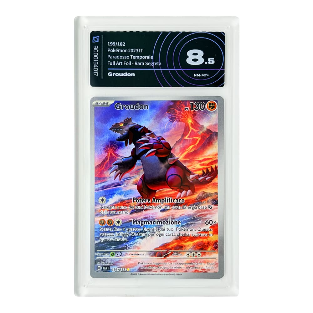 Groudon Paradosso Temporarle 199/182 AiGrading 8.5 Near Mint plus versione Italiano