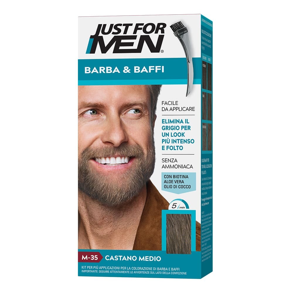 Just for men colorante castano medio per barba e baffi m35