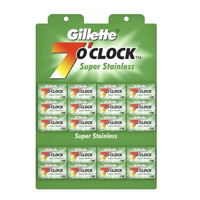 100 double edge razor blades Gillette 7 O clock Green