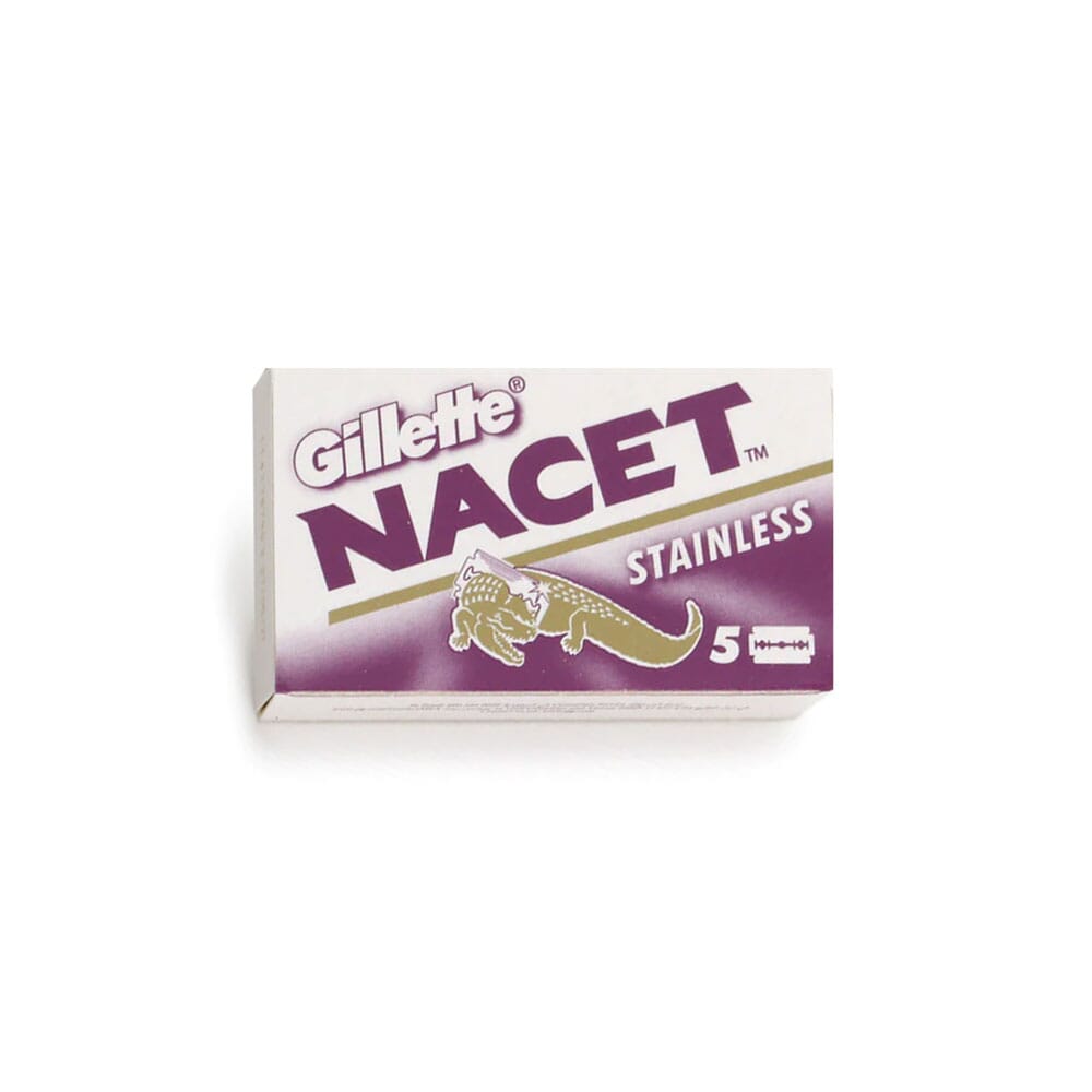 5 double edge razor blades Gillette Nacet stainless
