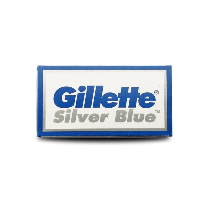 5 double edge razor blades Gillette Silver Blue