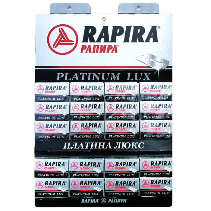 100 double edge razor blades Rapira Platinum Lux