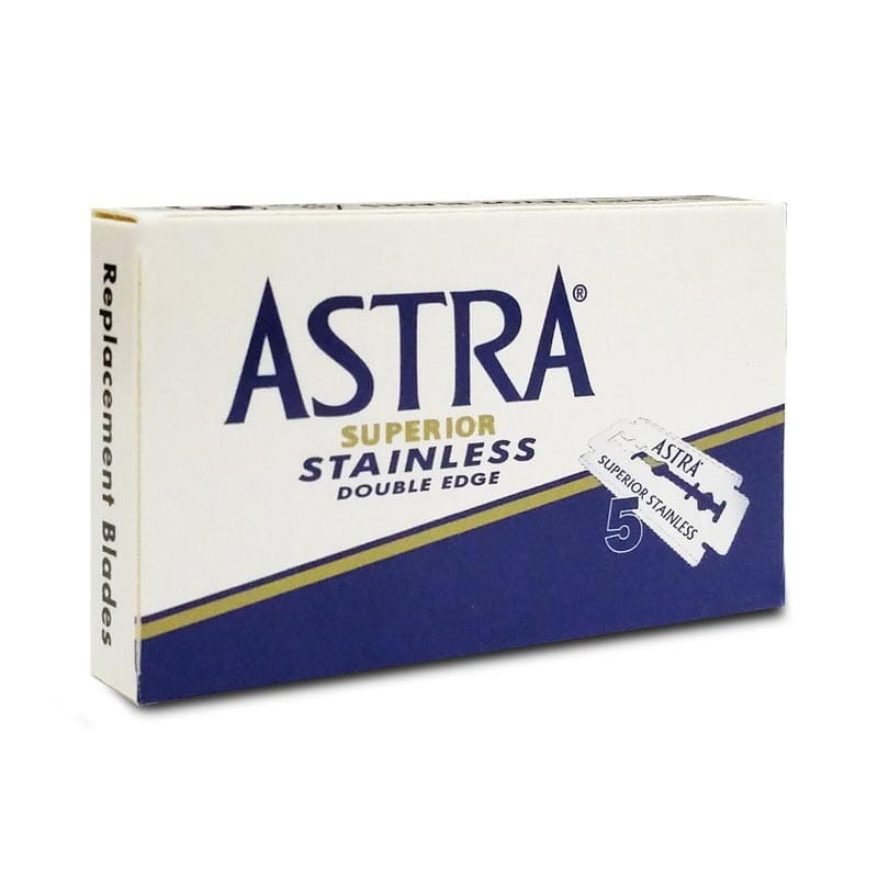5 double edge razor blades Astra Blu Superior Stainless