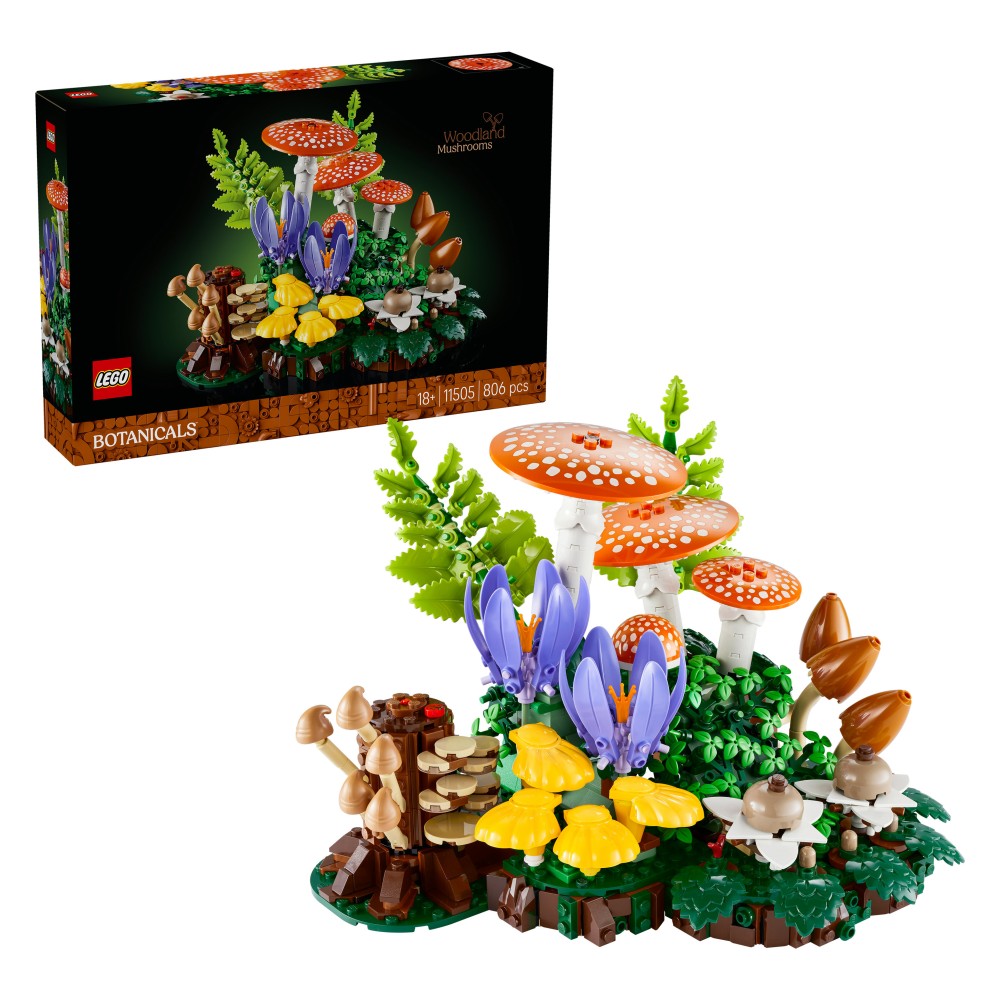 LEGO Botanicals 11505 Funghi del Bosco, Set di Piante Artificiali per Adulti, Decorazione per Casa, Idea Regalo Fai da Te - 11505