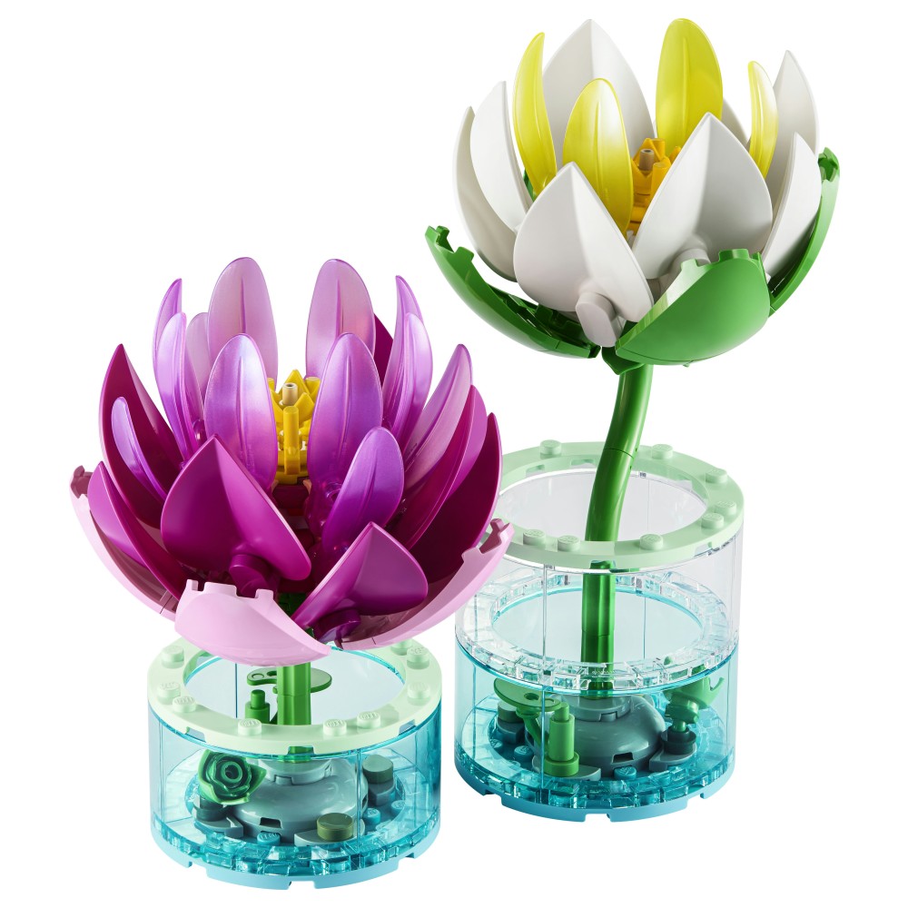 LEGO Botanicals 11511 Ninfee, Piante Artificiali con Fiori Finti in 2 Vasi, Decorazione Camera da Letto, Regalo Bambini 9+ - 11511