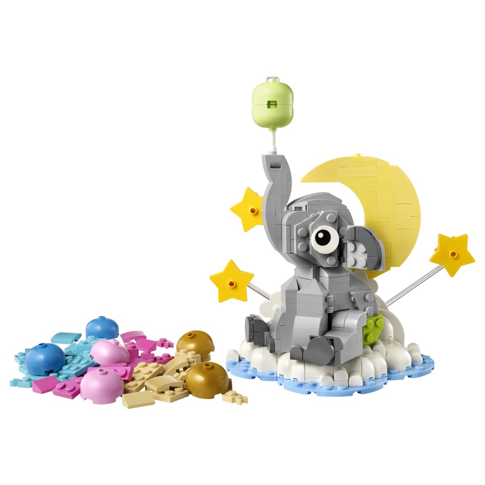 LEGO Iconic 40814 Baby Elefantino tra le Stelle, Kit di Modellismo per Adulti, Figura di Animale e Accessori, Regalo Neogenitori - 40814