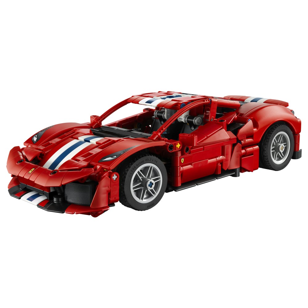 LEGO Technic 42235 Auto Ferrari 488 PISTA, Macchina Giocattolo con Motore V8, Sterzo e Differenziale, Regalo per Bambini 9+ - 42235