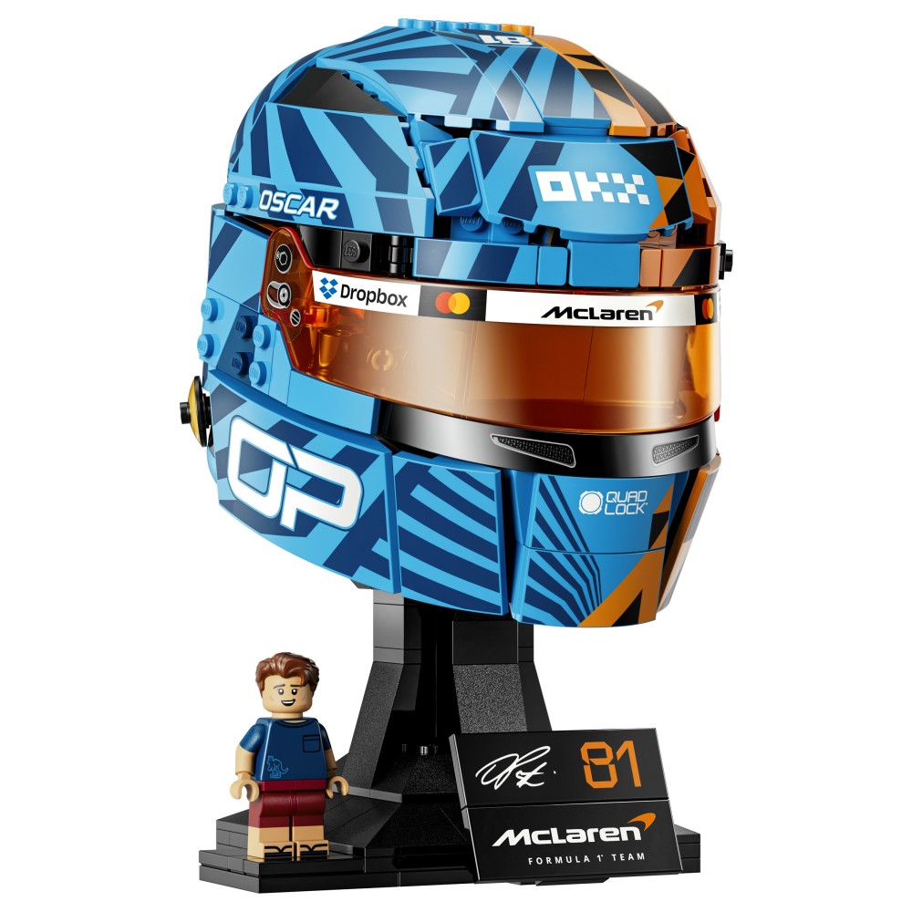 LEGO Editions 43017 Casco di Oscar Piastri McLaren Mastercard F1 Team, Gadget F1 con Minifigure da Collezione, Regalo da 14+ - 43017